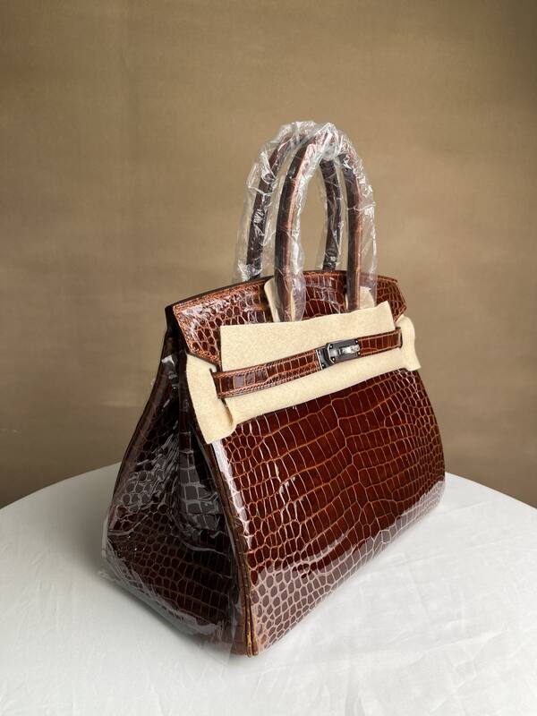Hermes Birkin 30 Caramel Brown Alligator High Gloss 30 tote — 1:1 Replica