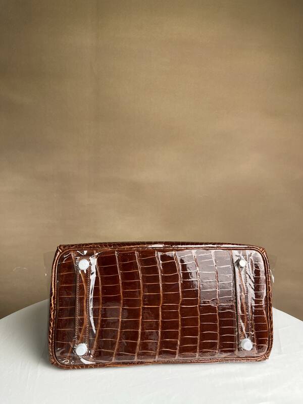 Hermes Birkin 30 Caramel Brown Alligator High Gloss 30 tote — 1:1 Replica