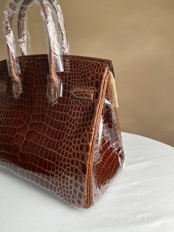 Hermes Birkin 30 Caramel Brown Alligator High Gloss 30 tote — 1:1 Replica