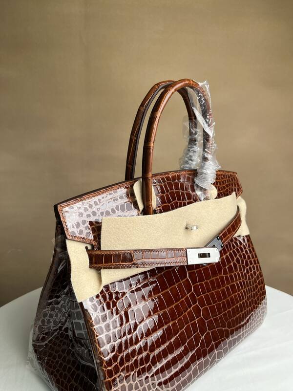 Hermes Birkin 30 Caramel Brown Alligator High Gloss 30 tote — 1:1 Replica