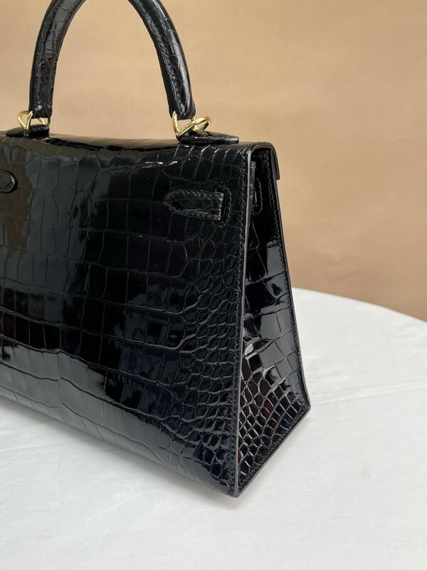 Hermes Kelly Black crocodile top handle — 1:1 Replica