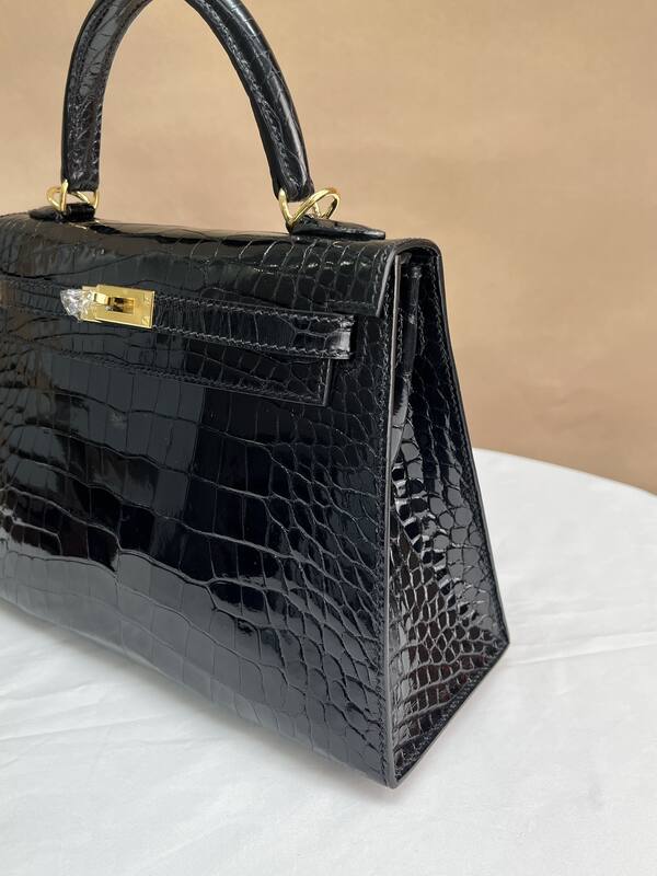 Hermes Kelly Black crocodile top handle — 1:1 Replica