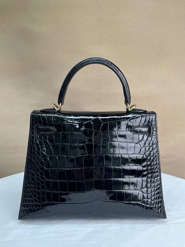 Hermes Kelly Black crocodile top handle — 1:1 Replica