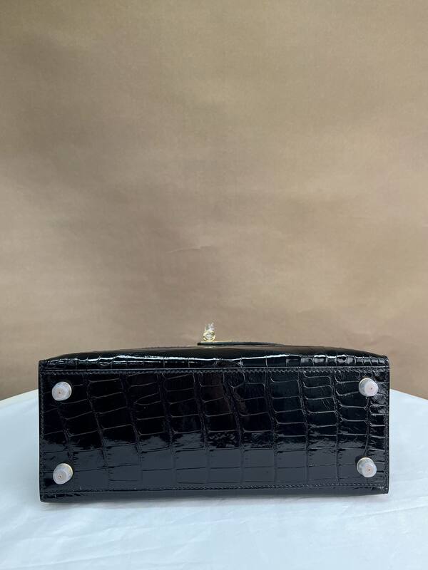 Hermes Kelly Black crocodile top handle — 1:1 Replica