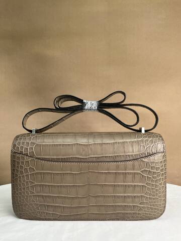 Hermes Constance 26 Elephant Gray Matte Alligator 26 shoulder Premium Replica