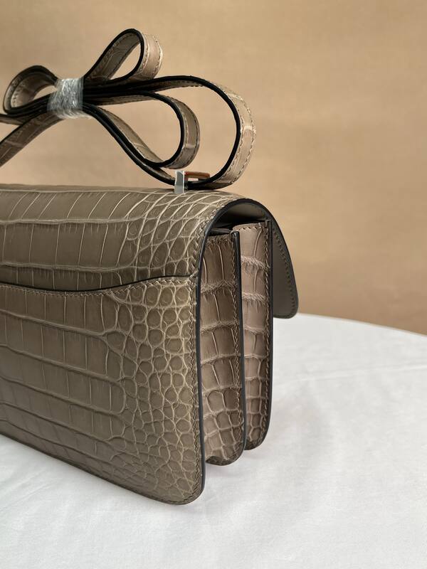 Hermes Constance 26 Elephant Gray Matte Alligator 26 shoulder — Premium Replica