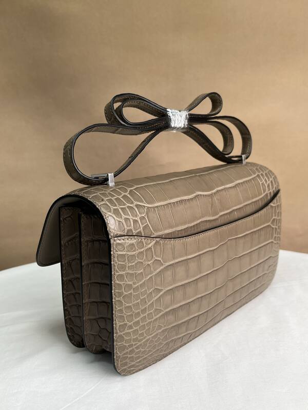 Hermes Constance 26 Elephant Gray Matte Alligator 26 shoulder — Premium Replica