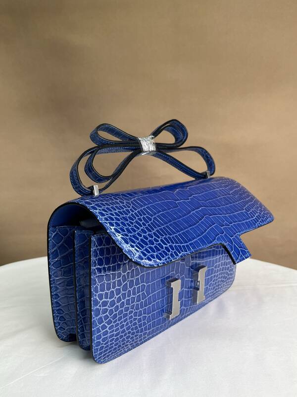 Hermes Constance 26 Electric blue crocodile 26 shoulder — Top Quality Replica