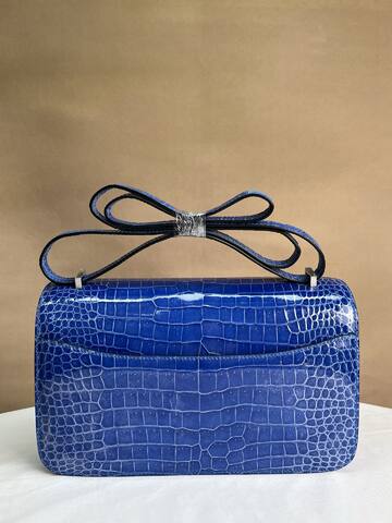 Hermes Constance 26 Electric blue crocodile 26 shoulder Top Quality Replica