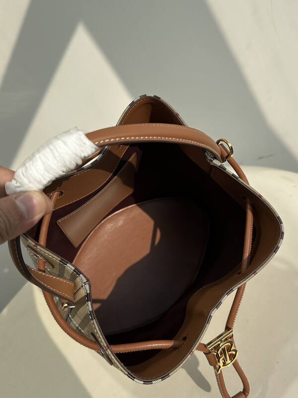 Burberry Vintage Check with Brown Leather Trim 26x26x16cm crossbody — AAA Quality Replica