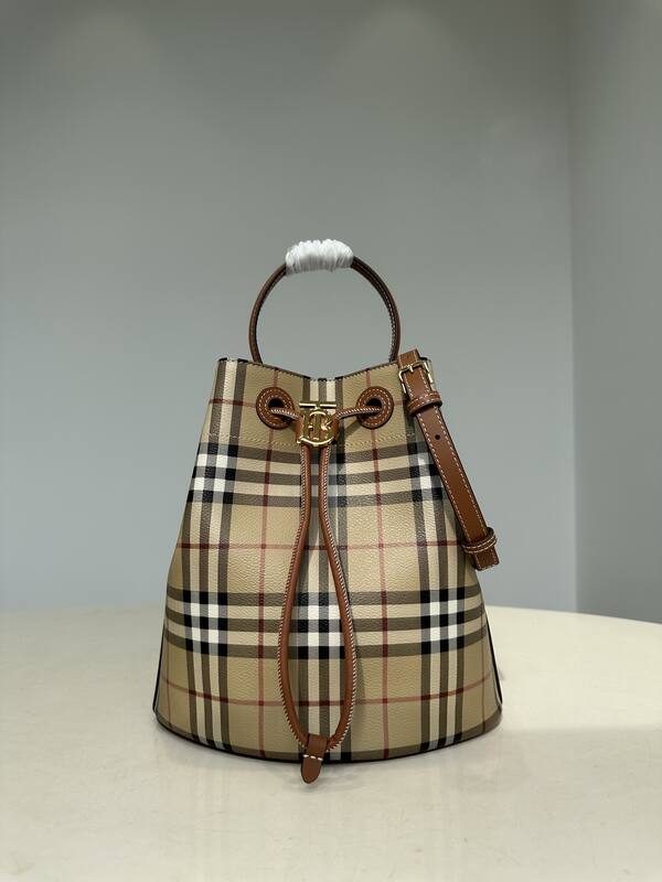 Burberry Vintage Check with Brown Leather Trim 26x26x16cm crossbody — AAA Quality Replica