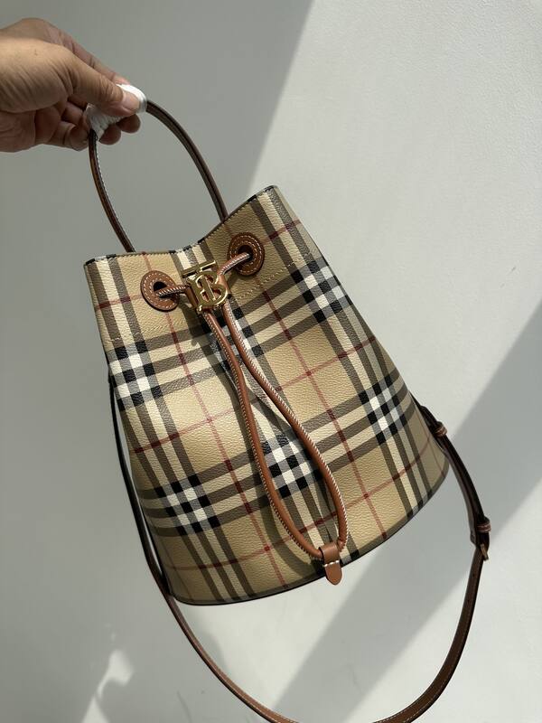 Burberry Vintage Check with Brown Leather Trim 26x26x16cm crossbody — AAA Quality Replica