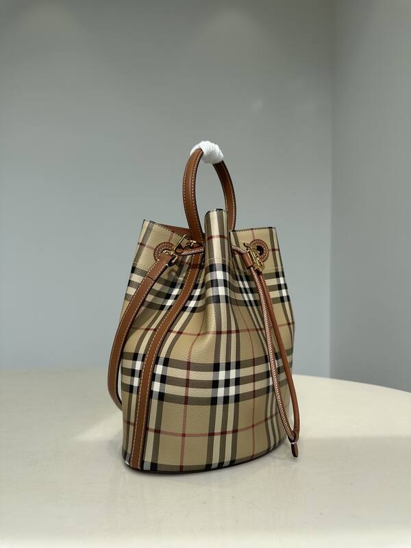 Burberry Vintage Check with Brown Leather Trim 26x26x16cm crossbody — AAA Quality Replica