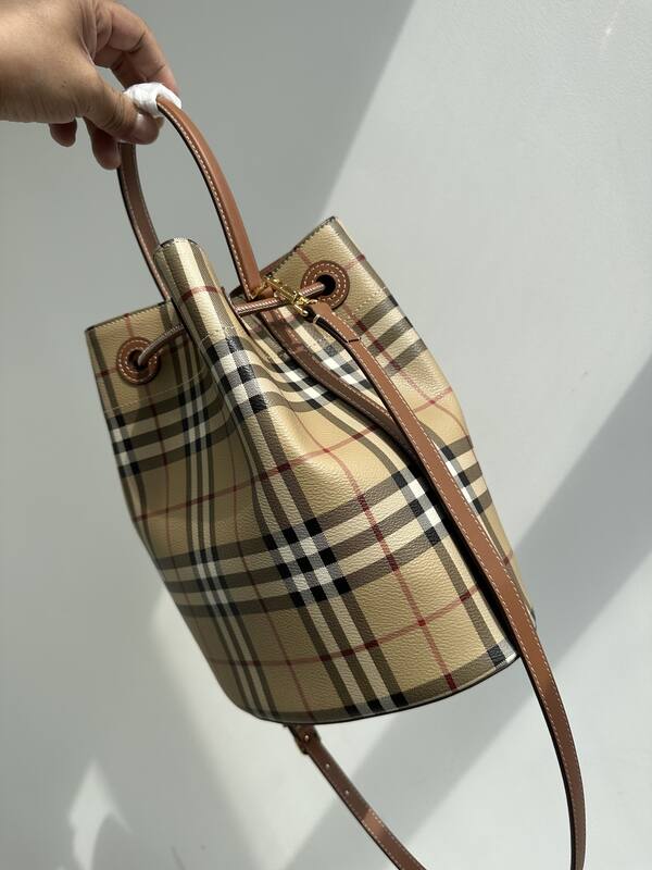 Burberry Vintage Check with Brown Leather Trim 26x26x16cm crossbody — AAA Quality Replica