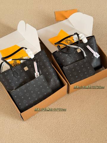 MCM Toni Black Visetos small 30 25cm medium 34 30cm tote AAA Quality Replica