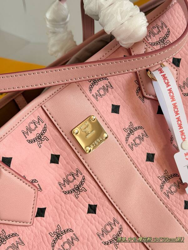 MCM Toni Pink Visetos small 30*25cm medium 34*30cm tote — Premium Replica