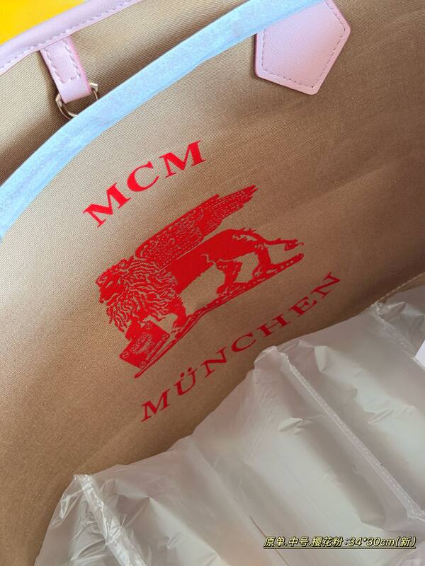 MCM Toni Pink Visetos small 30*25cm medium 34*30cm tote — Premium Replica