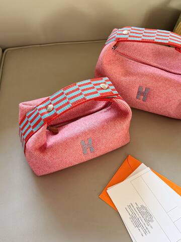 Hermes Bride-a-Brac Pink canvas 20x11cm travel Top Quality Replica