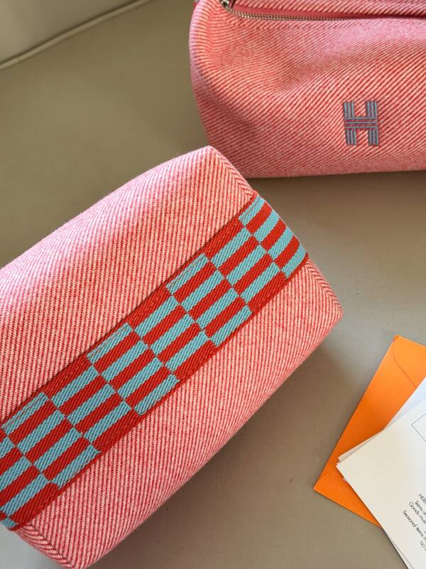 Hermes Bride-a-Brac Pink canvas travel — Top Quality Replica