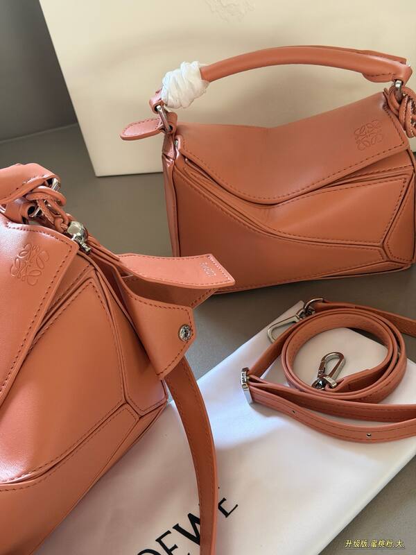 Loewe Puzzle Peach pink smooth leather mini 18*10cm large 24*15cm crossbody — AAA Quality Replica