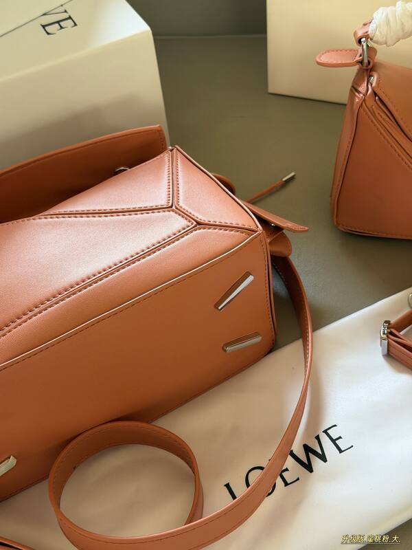Loewe Puzzle Peach pink smooth leather mini 18*10cm large 24*15cm crossbody — AAA Quality Replica