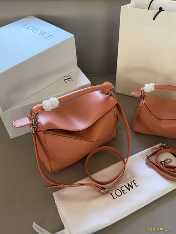 Loewe Puzzle Peach pink smooth leather mini 18 10cm large 24 15cm crossbody AAA Quality Replica