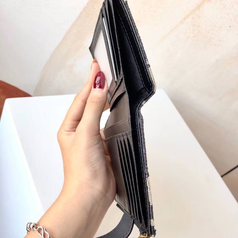 Dior Oblique Navy Beige card holder — Premium Replica
