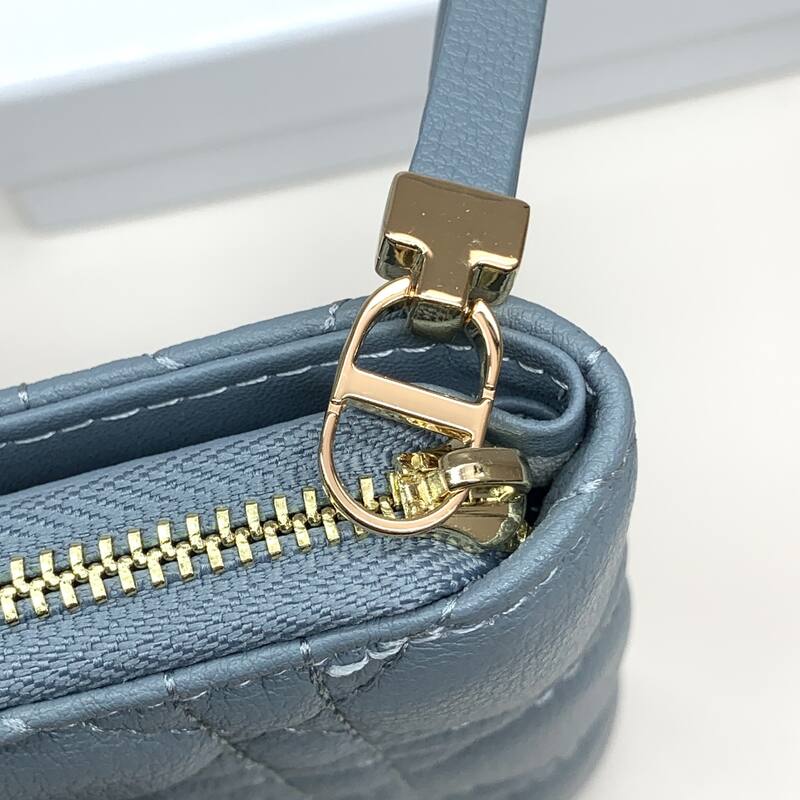 Dior Caro Blue-gray small wallet — 1:1 Replica