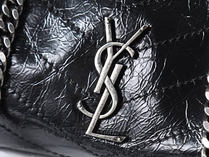 Saint Laurent Niki Shopping Tote Black crinkled leather — Premium Replica