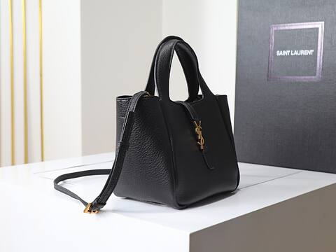 Saint Laurent Cabas Black grained leather shoulder Top Quality Replica