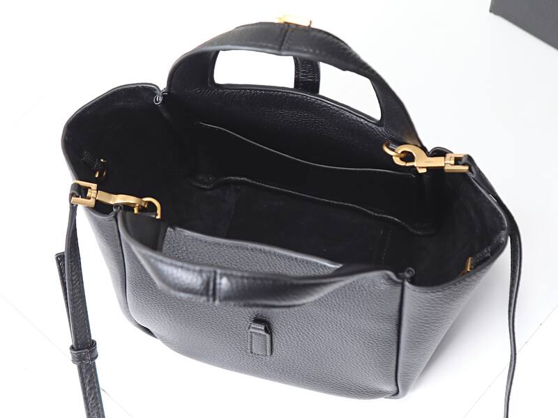 Saint Laurent Cabas Black grained leather shoulder — Top Quality Replica