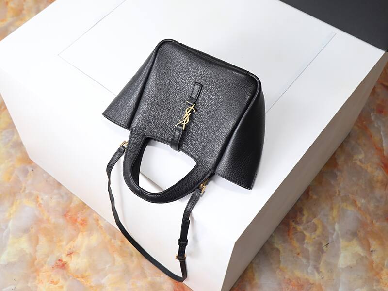 Saint Laurent Cabas Black grained leather shoulder — Top Quality Replica