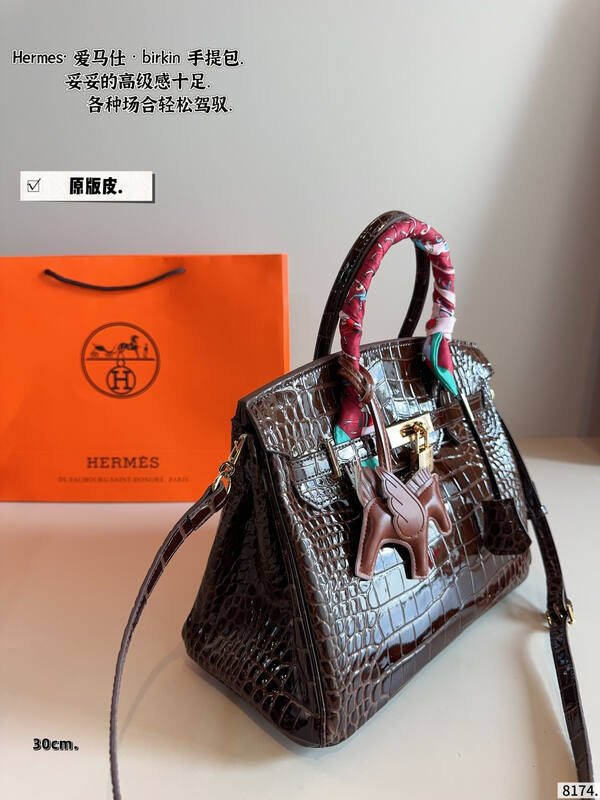 Hermes Birkin Dark Brown Crocodile tote — 1:1 Replica