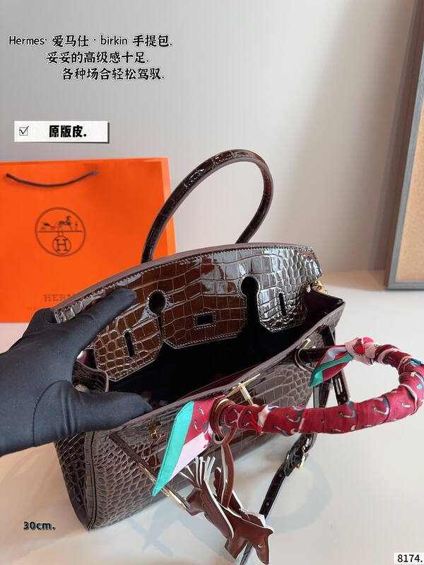 Hermes Birkin Dark Brown Crocodile tote — 1:1 Replica