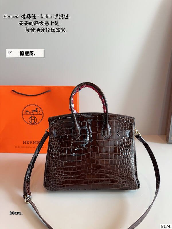 Hermes Birkin Dark Brown Crocodile tote — 1:1 Replica