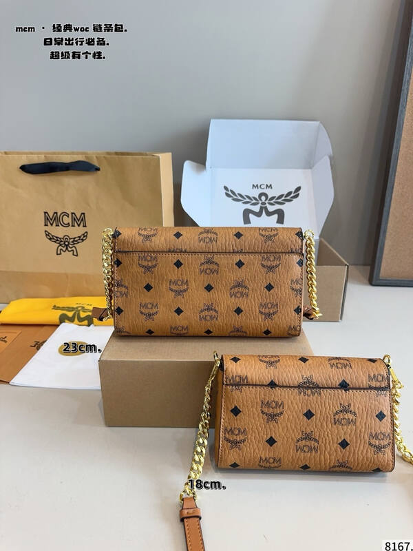 MCM WOC Cognac Visetos Monogram crossbody — Top Quality Replica