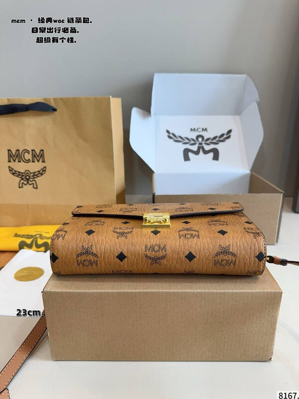 MCM WOC Cognac Visetos Monogram crossbody — Top Quality Replica