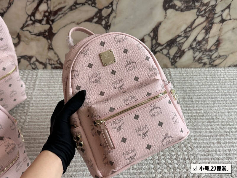 MCM Stark Pink Visetos backpack — AAA Quality Replica