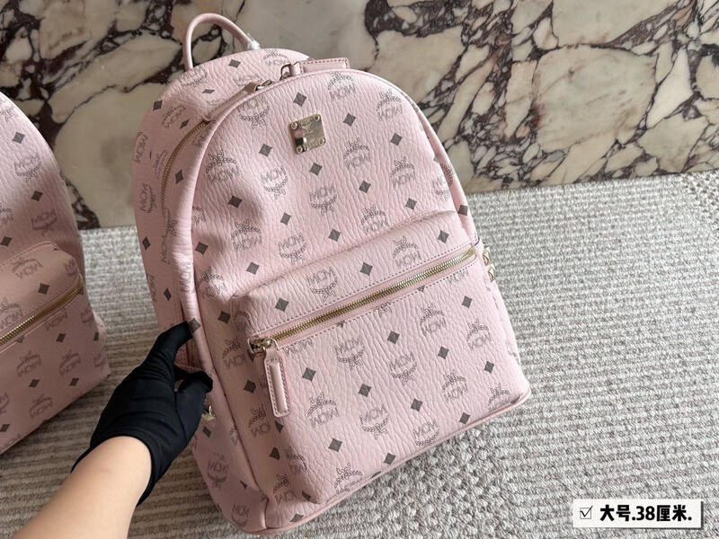 MCM Stark Pink Visetos backpack — AAA Quality Replica