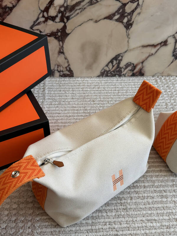 Hermes Bride-a-Brac Beige Orange canvas travel — 1:1 Replica