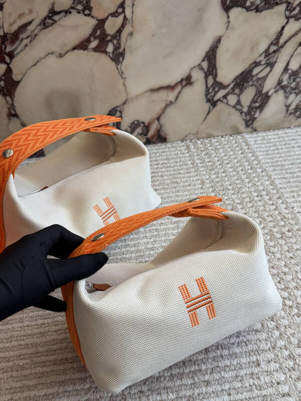 Hermes Bride-a-Brac Beige Orange canvas travel — 1:1 Replica