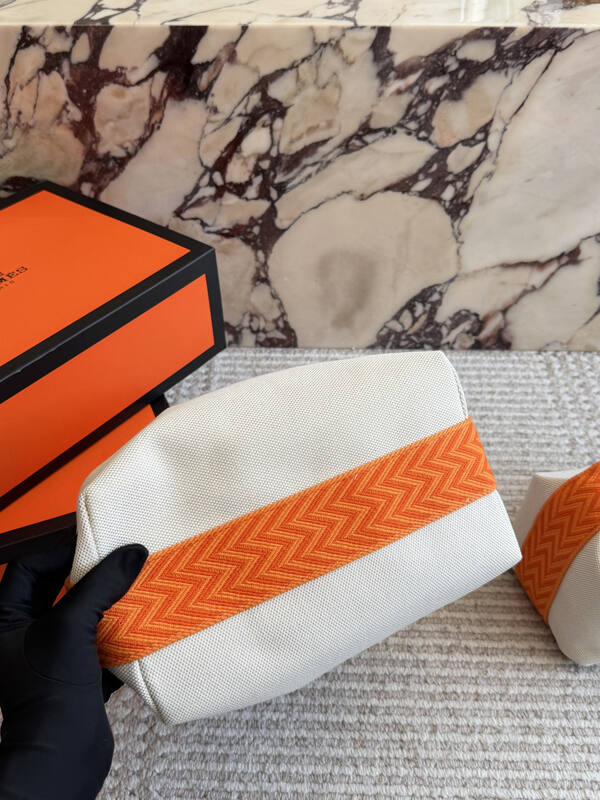 Hermes Bride-a-Brac Beige Orange canvas travel — 1:1 Replica