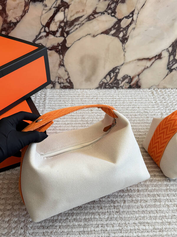 Hermes Bride-a-Brac Beige Orange canvas travel — 1:1 Replica