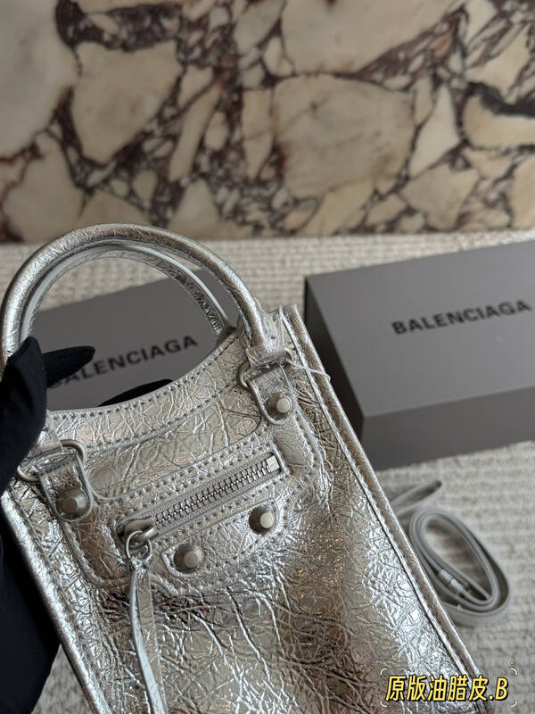 Balenciaga Le Cagole Silver shoulder bag — AAA Quality Replica