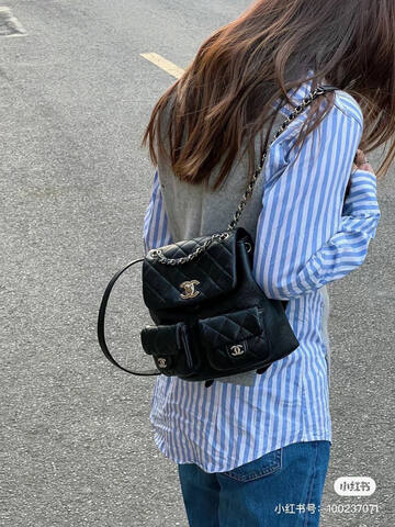 Chanel Duma White caviar leather backpack AAA Quality Replica