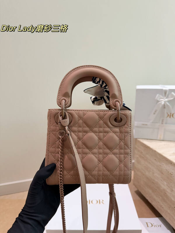 Dior Lady Dusty pink medium top handle — Top Quality Replica