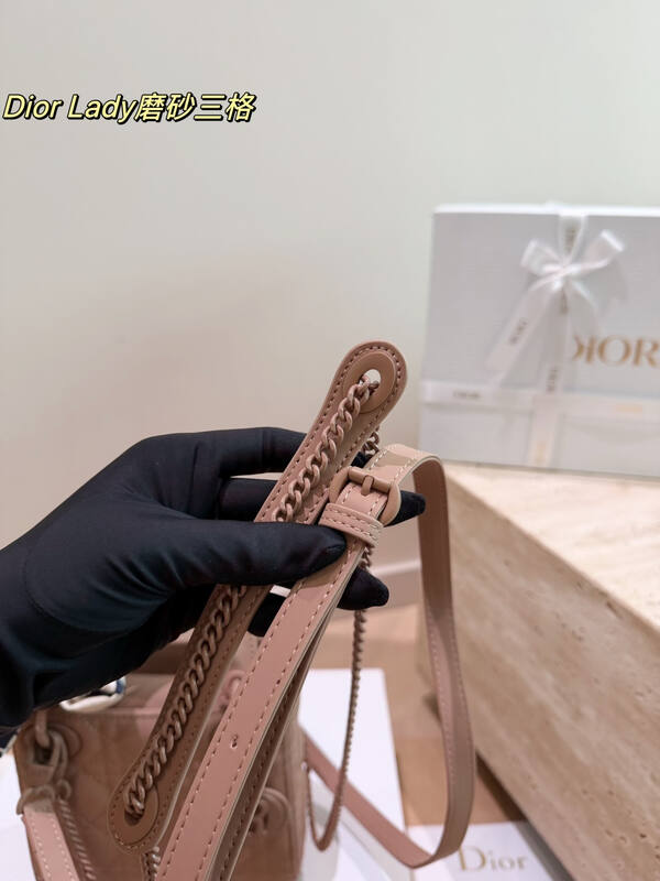 Dior Lady Dusty pink medium top handle — Top Quality Replica