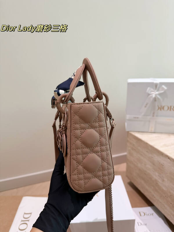 Dior Lady Dusty pink medium top handle — Top Quality Replica
