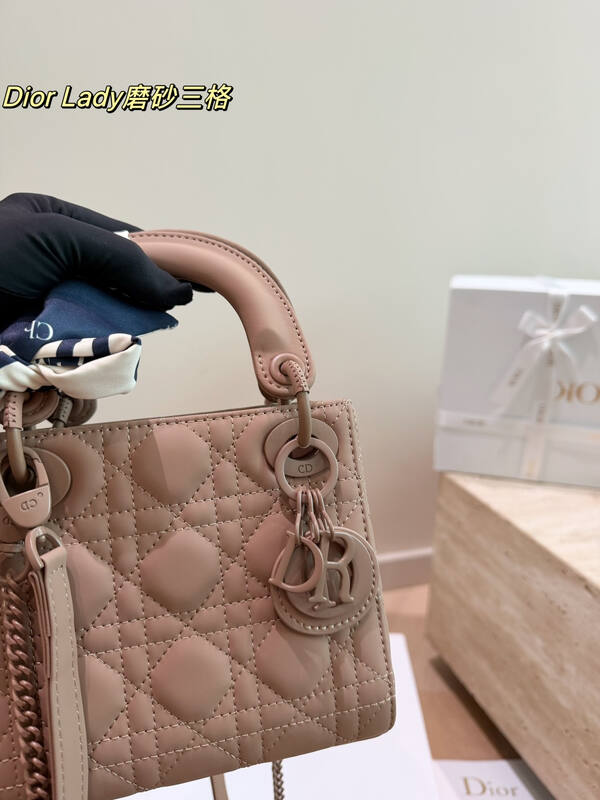 Dior Lady Dusty pink medium top handle — Top Quality Replica