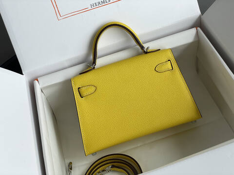 Hermes Mini Kelly II Yellow mini crossbody 1 1 Replica